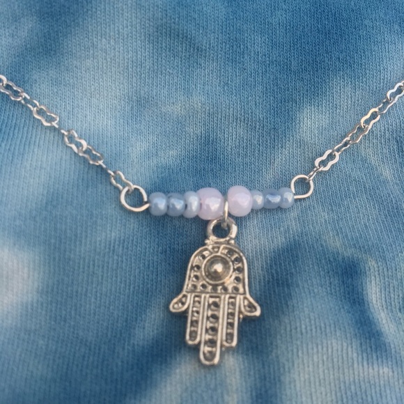 hamsa evil eye choker - handmade - Picture 1 of 3